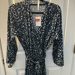Renee C Dot Print Wrap Dress Size XL